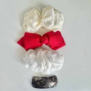 VTG 4 Oversized Hair Bow Clips Colorful Big Barrette Accessory 80s 90s Fashion